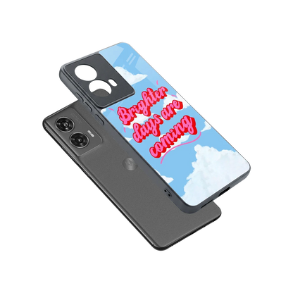 Brighter Days Are Coming sleek motorola edge 50 fusion cover with tempered glass back and TPU edges