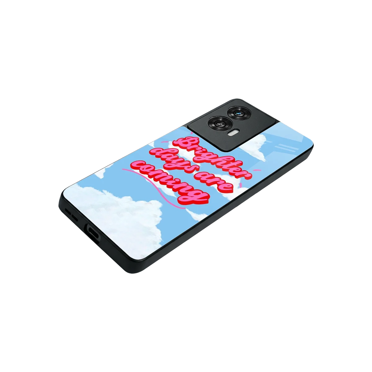 Brighter Days Are Coming stylish phone case for motorola edge 50 fusion | glossy glass and slim fit