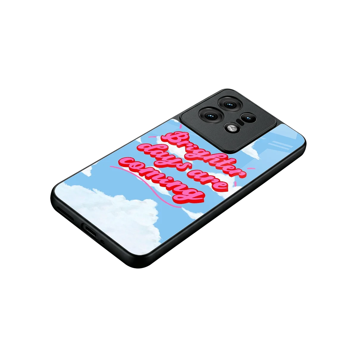 Brighter Days Are Coming stylish phone case for motorola edge 50 pro | glossy glass and slim fit
