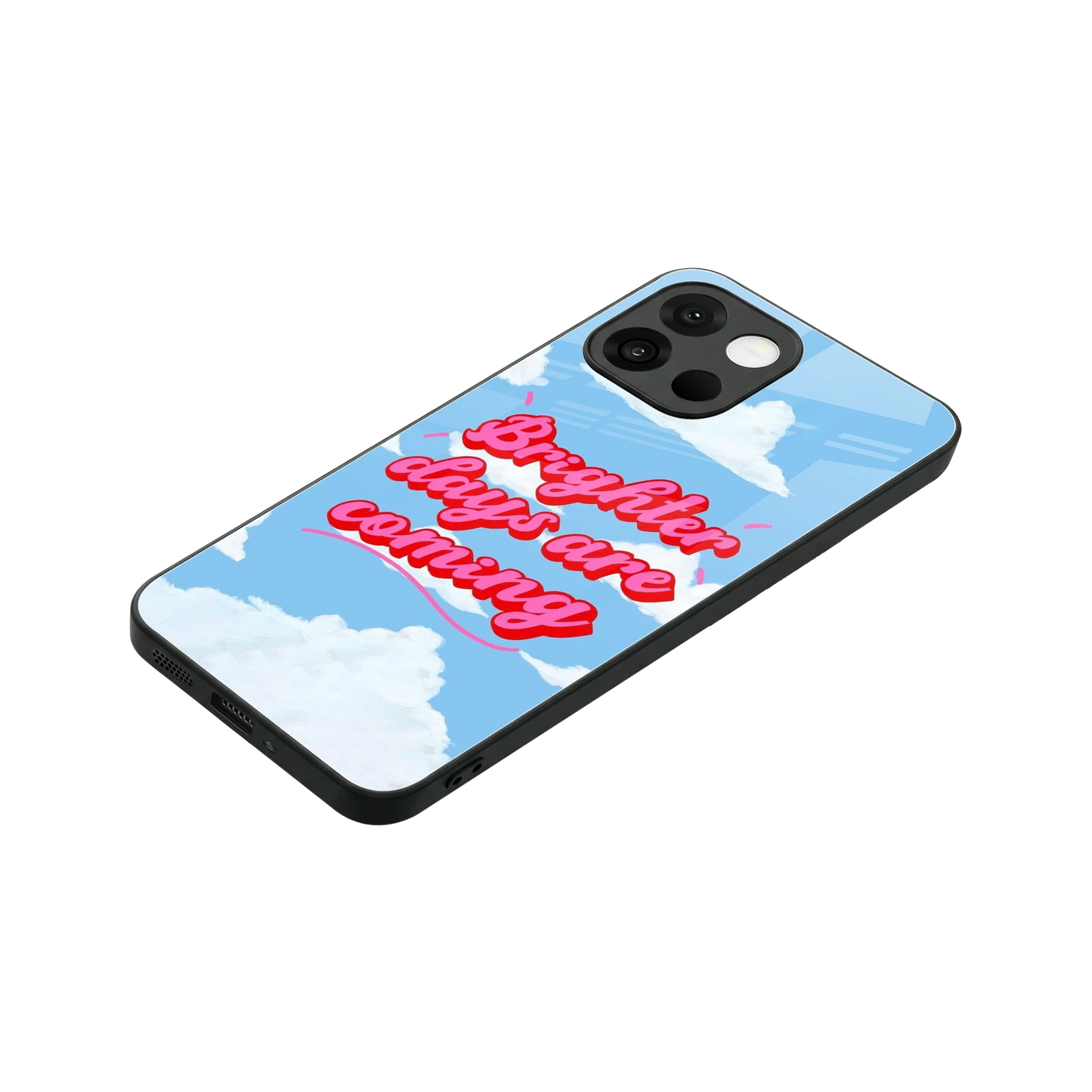 Brighter Days Are Coming stylish phone case for oneplus 13s | glossy glass and slim fit