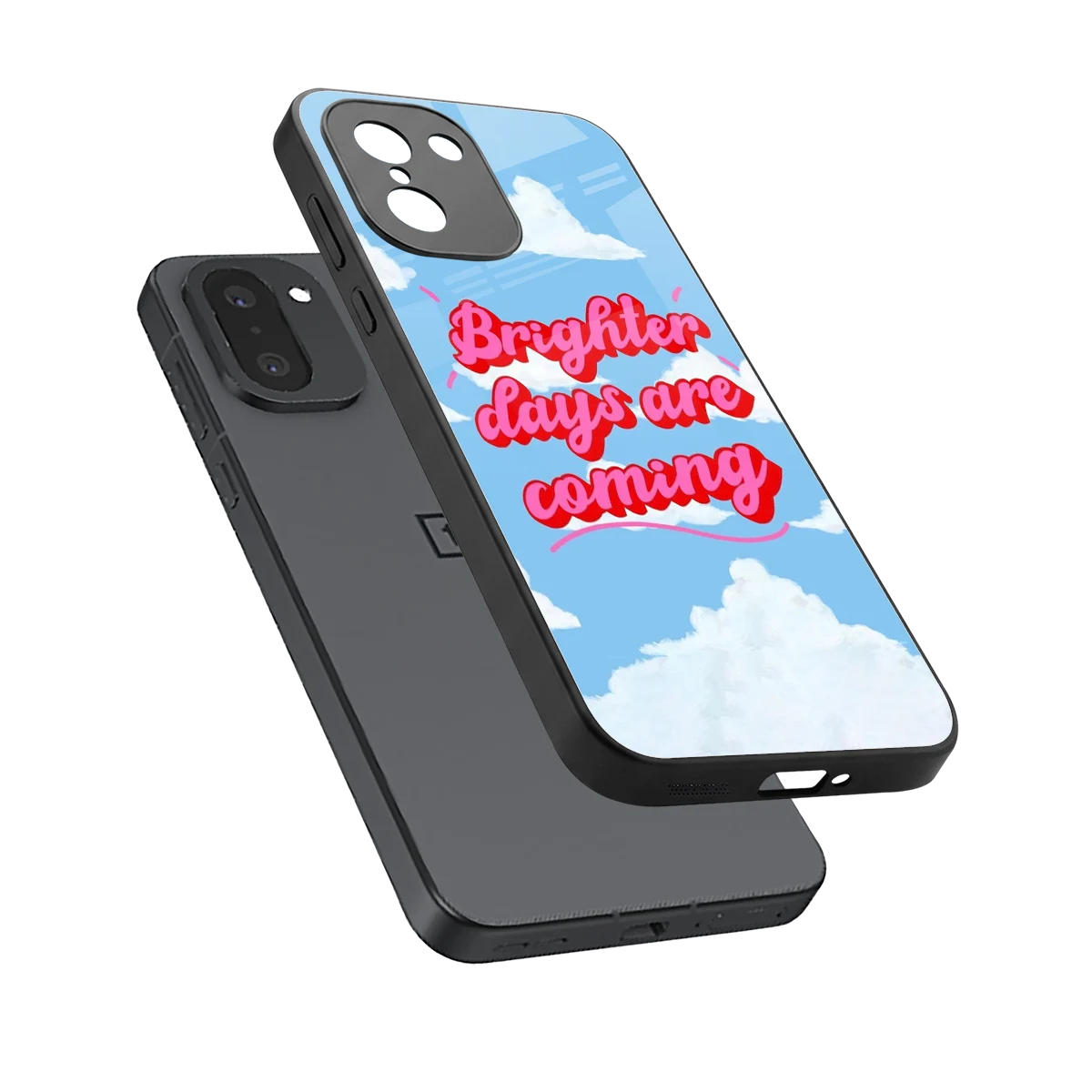Brighter Days Are Coming sleek oneplus 15r cover with tempered glass back and TPU edges