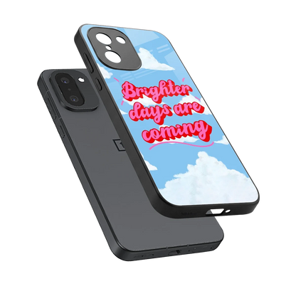 Brighter Days Are Coming sleek oneplus 15r cover with tempered glass back and TPU edges