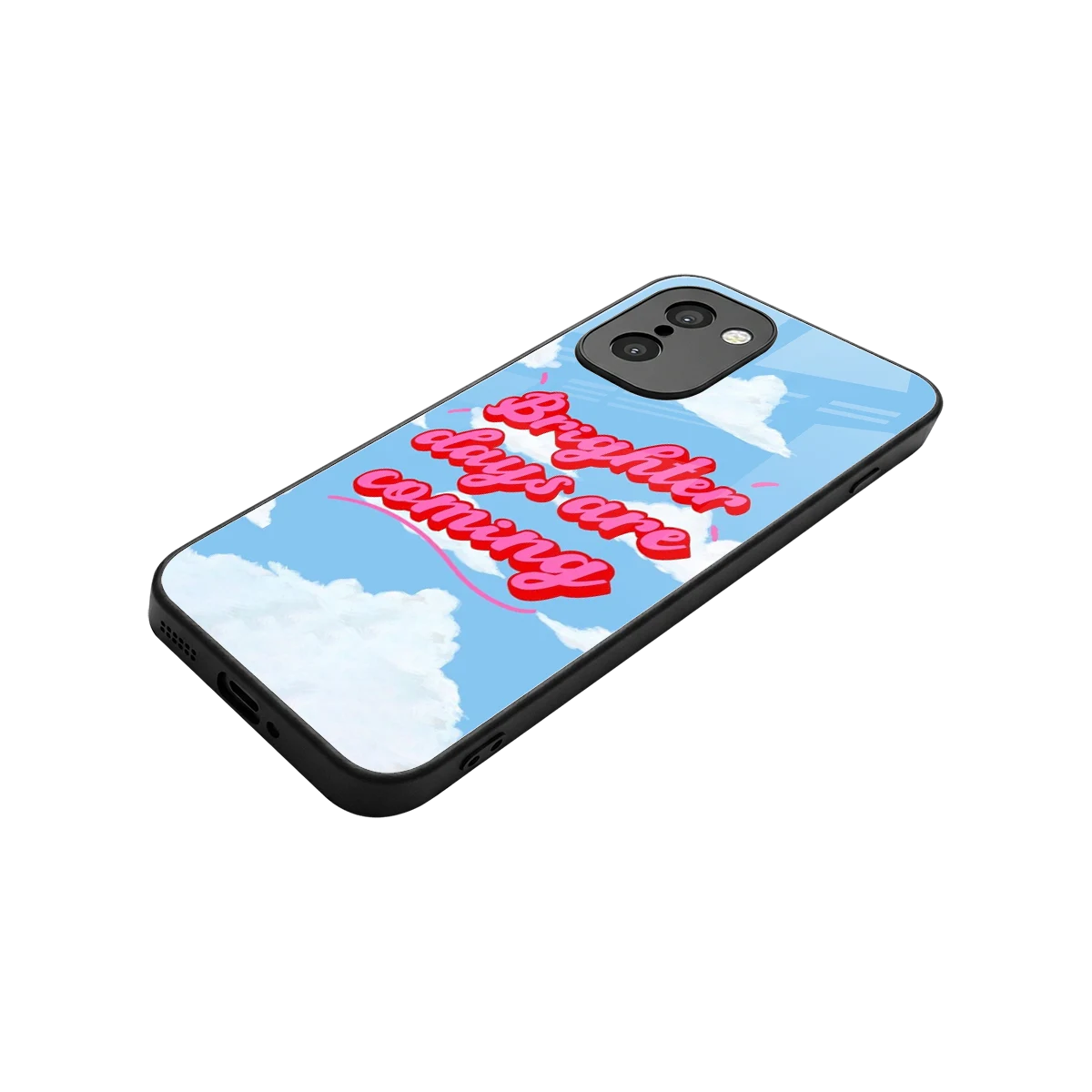 Brighter Days Are Coming stylish phone case for oneplus 15r | glossy glass and slim fit