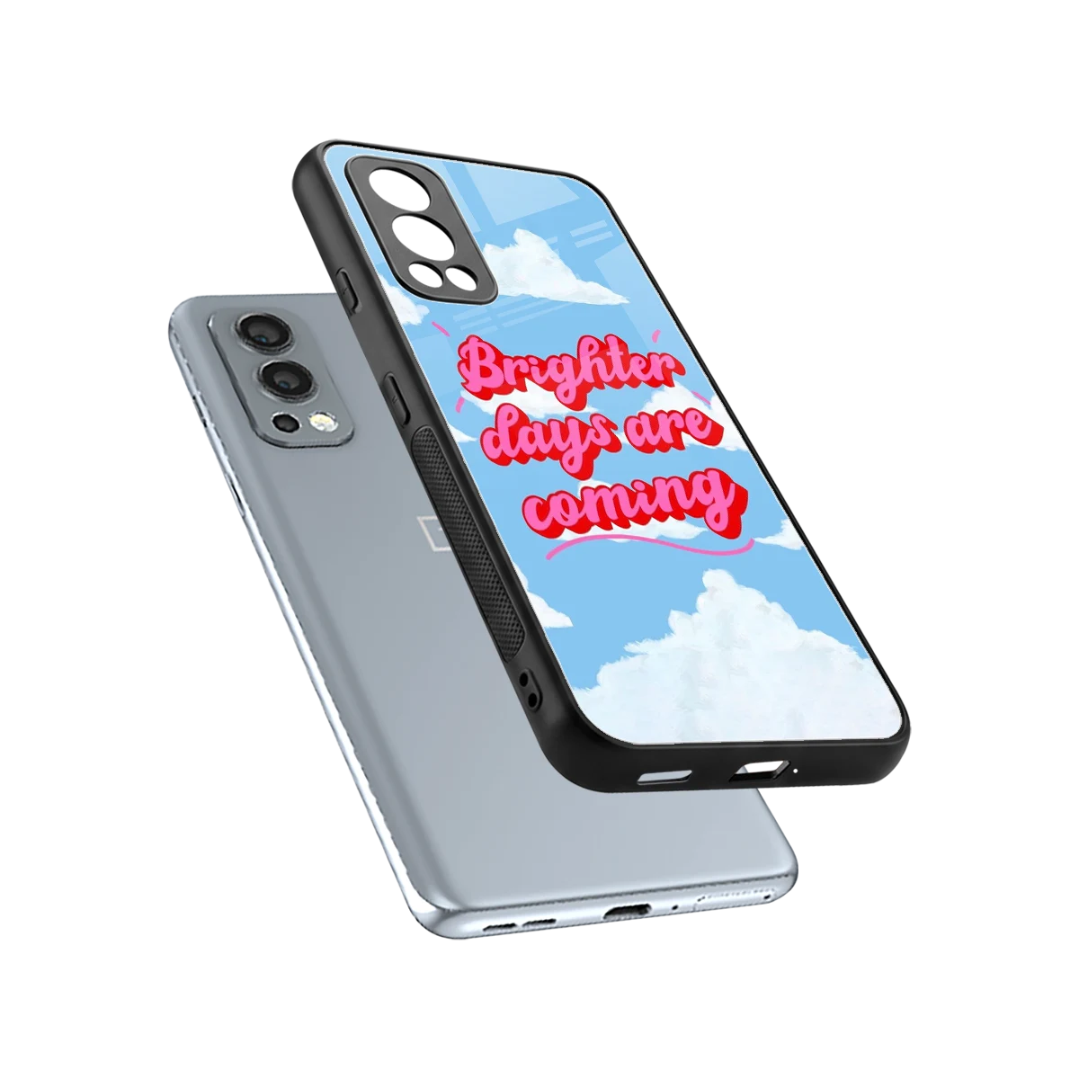 Brighter Days Are Coming sleek oneplus nord 2 cover with tempered glass back and TPU edges