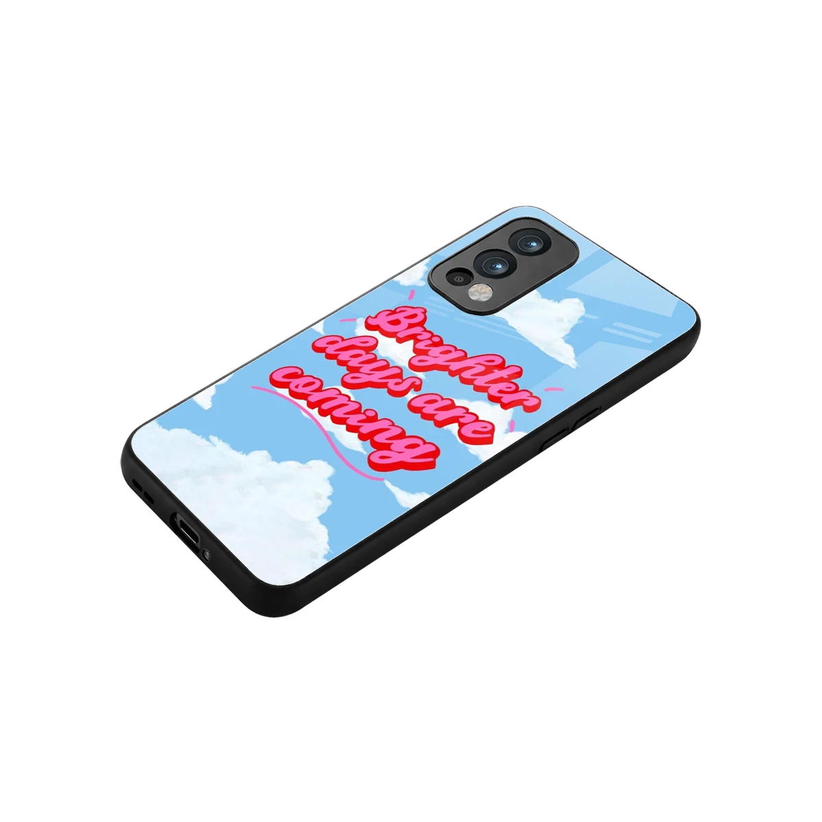 Brighter Days Are Coming stylish phone case for oneplus nord 2 | glossy glass and slim fit