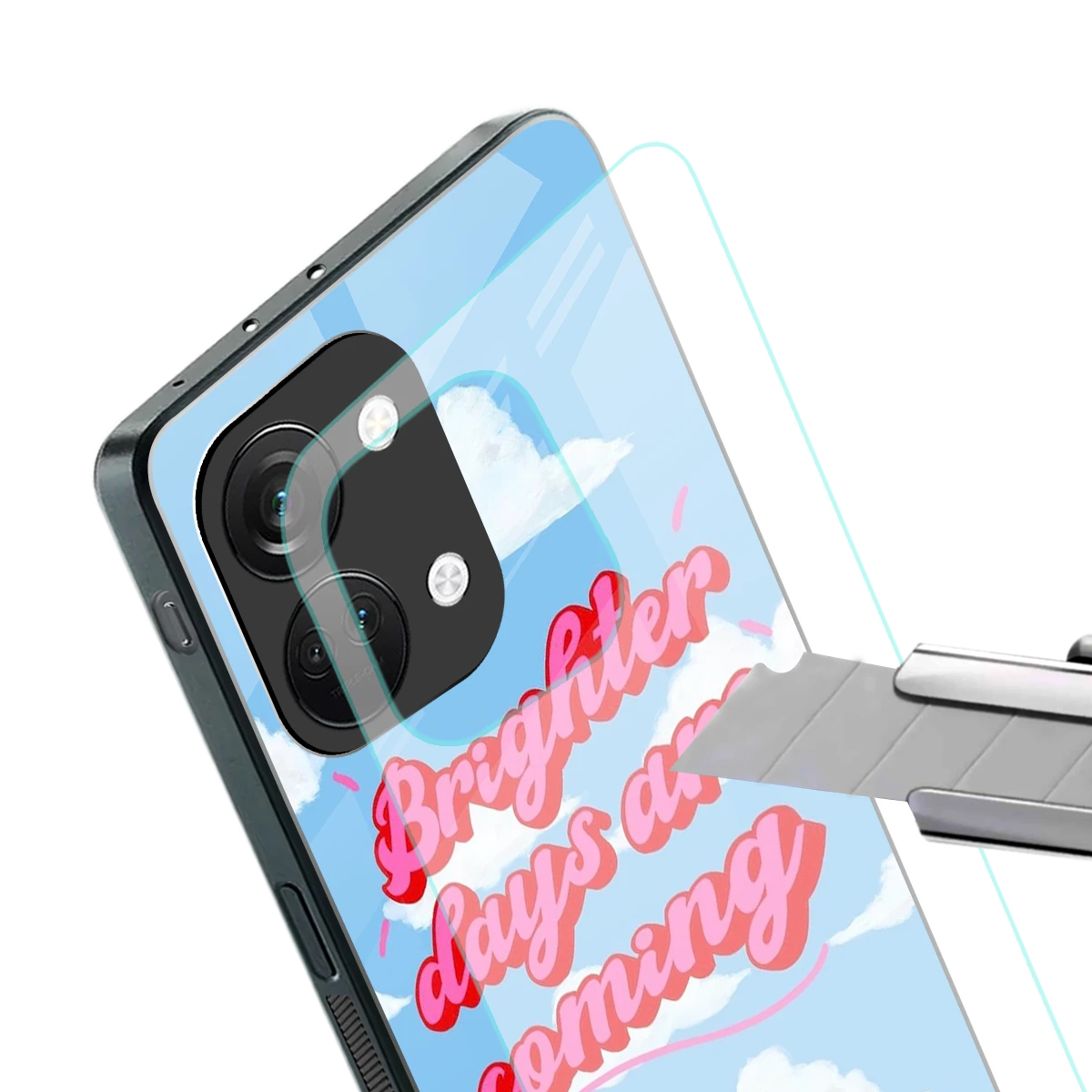 Brighter Days Are Coming stylish phone case for oneplus nord 3 | glossy glass and slim fit