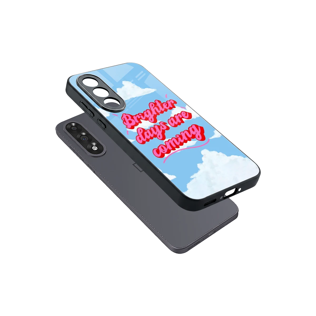 Brighter Days Are Coming sleek oneplus nord 5 cover with tempered glass back and TPU edges