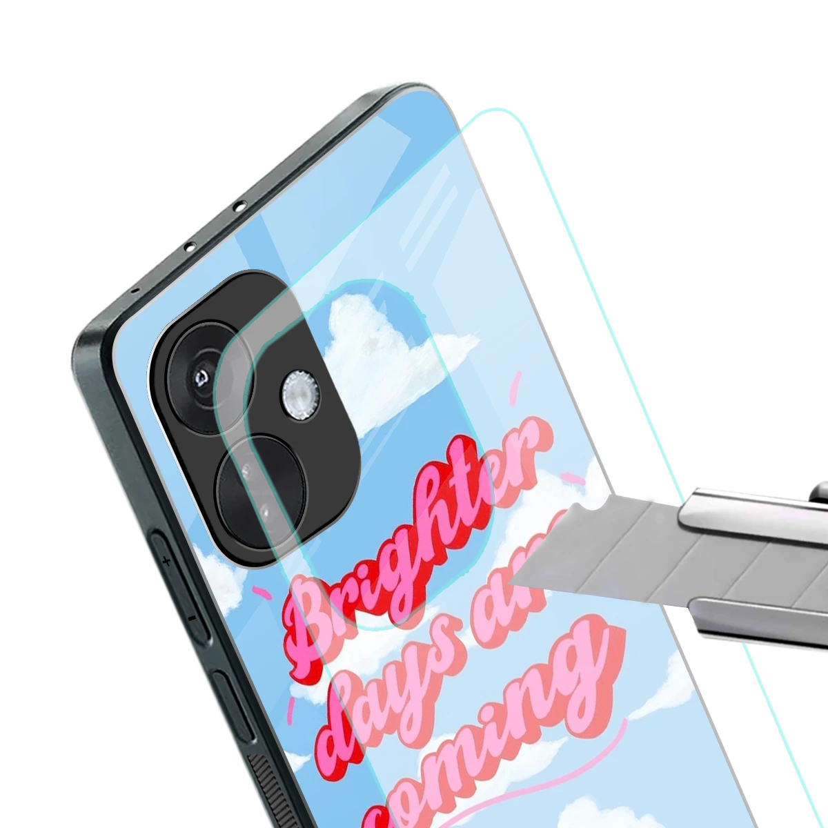 Brighter Days Are Coming stylish phone case for oneplus nord ce 3 | glossy glass and slim fit