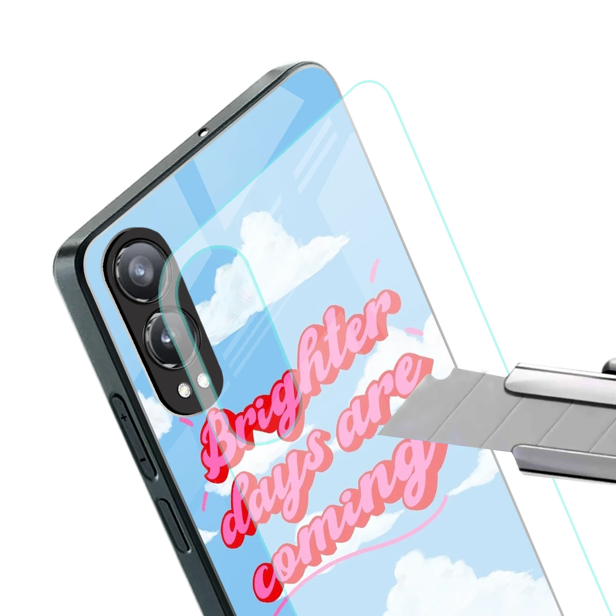 Brighter Days Are Coming stylish phone case for oneplus nord ce 4 lite | glossy glass and slim fit