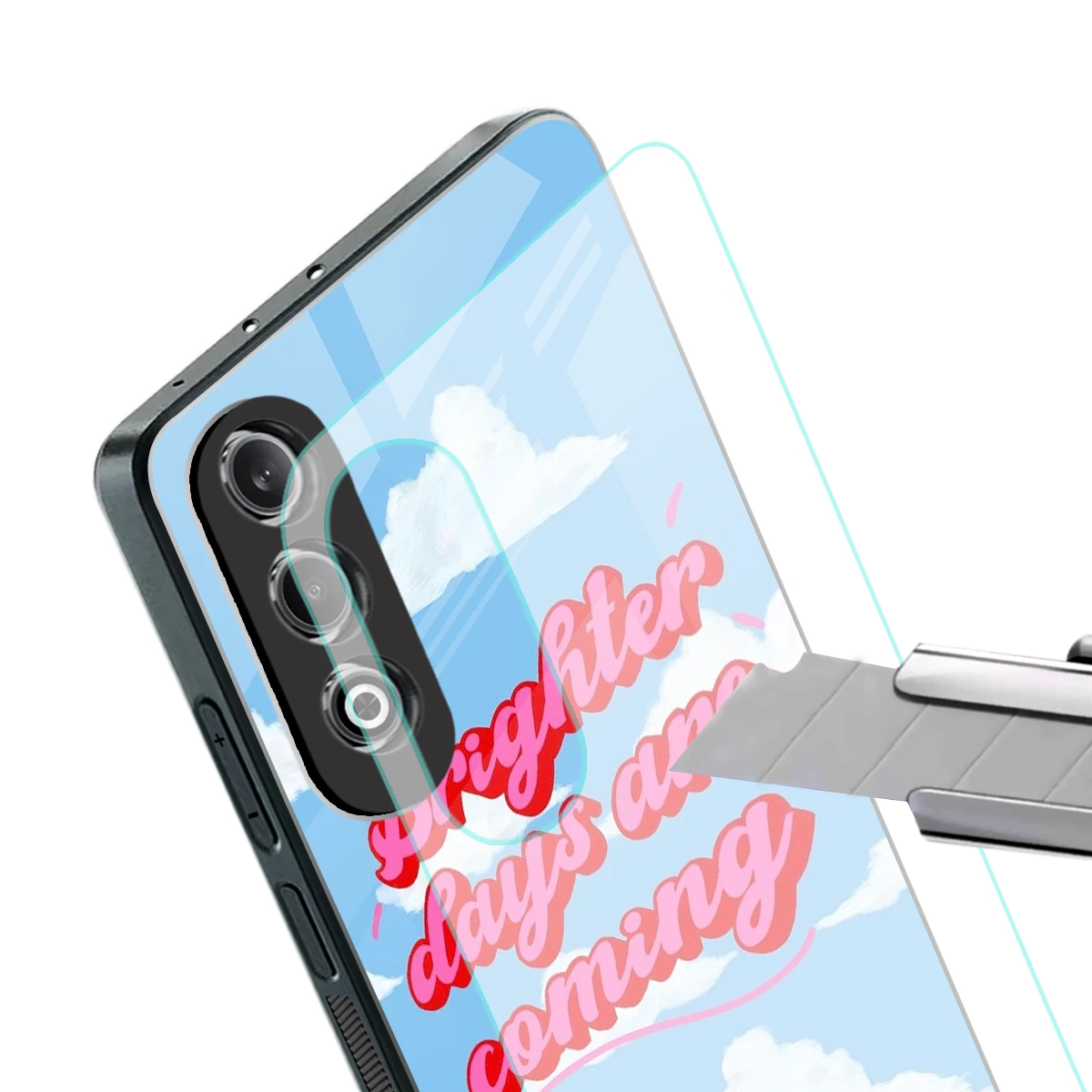 Brighter Days Are Coming stylish phone case for oneplus nord ce 4 | glossy glass and slim fit