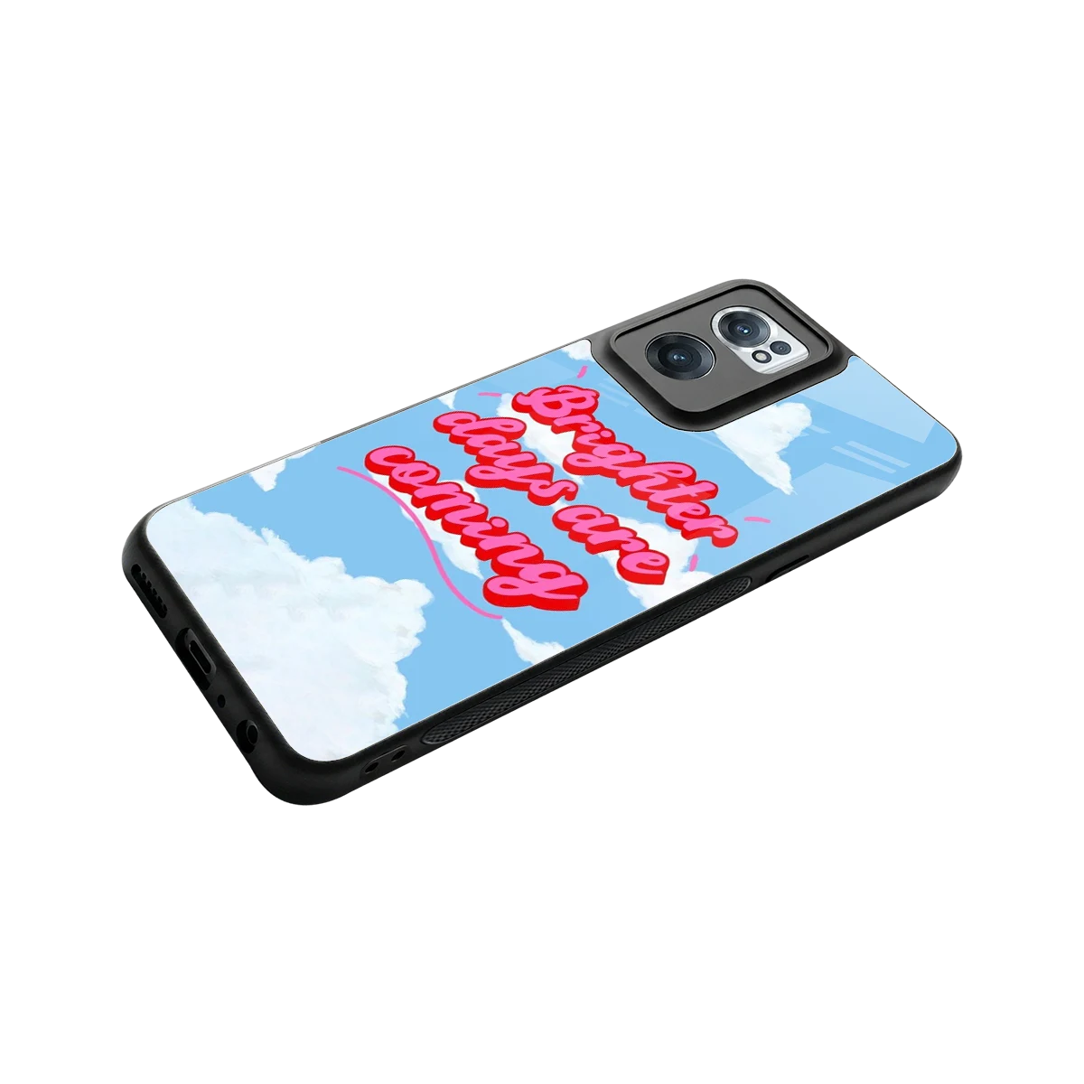 Brighter Days Are Coming stylish phone case for oneplus nord ce 2 | glossy glass and slim fit