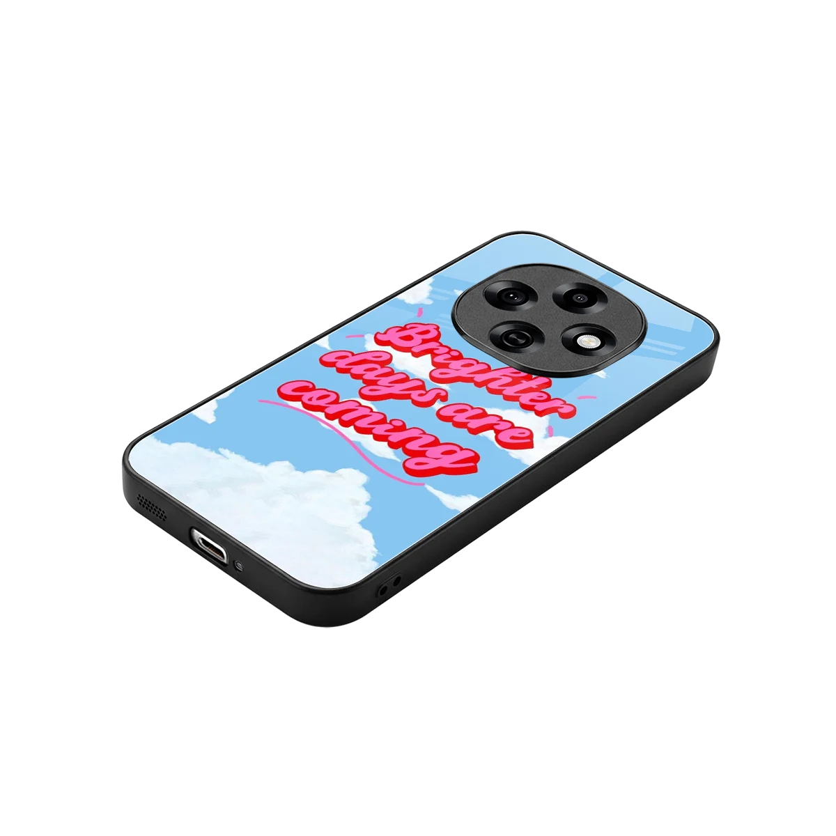 Brighter Days Are Coming stylish phone case for oppo f31 pro 5g | glossy glass and slim fit