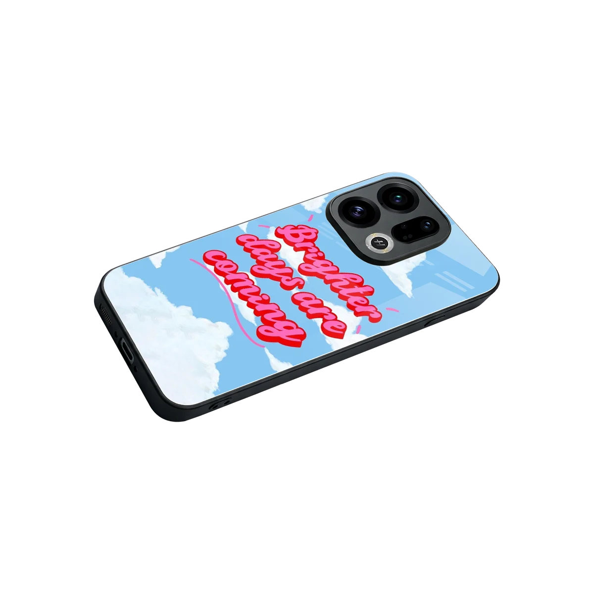 Brighter Days Are Coming stylish phone case for oppo find x9 | glossy glass and slim fit