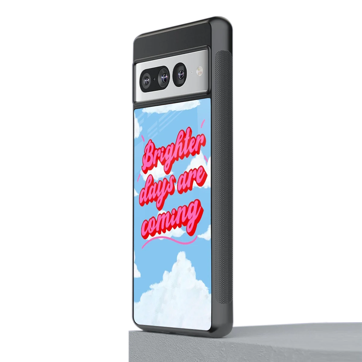 Brighter Days Are Coming stylish phone case for google pixel 7 pro | glossy glass and slim fit