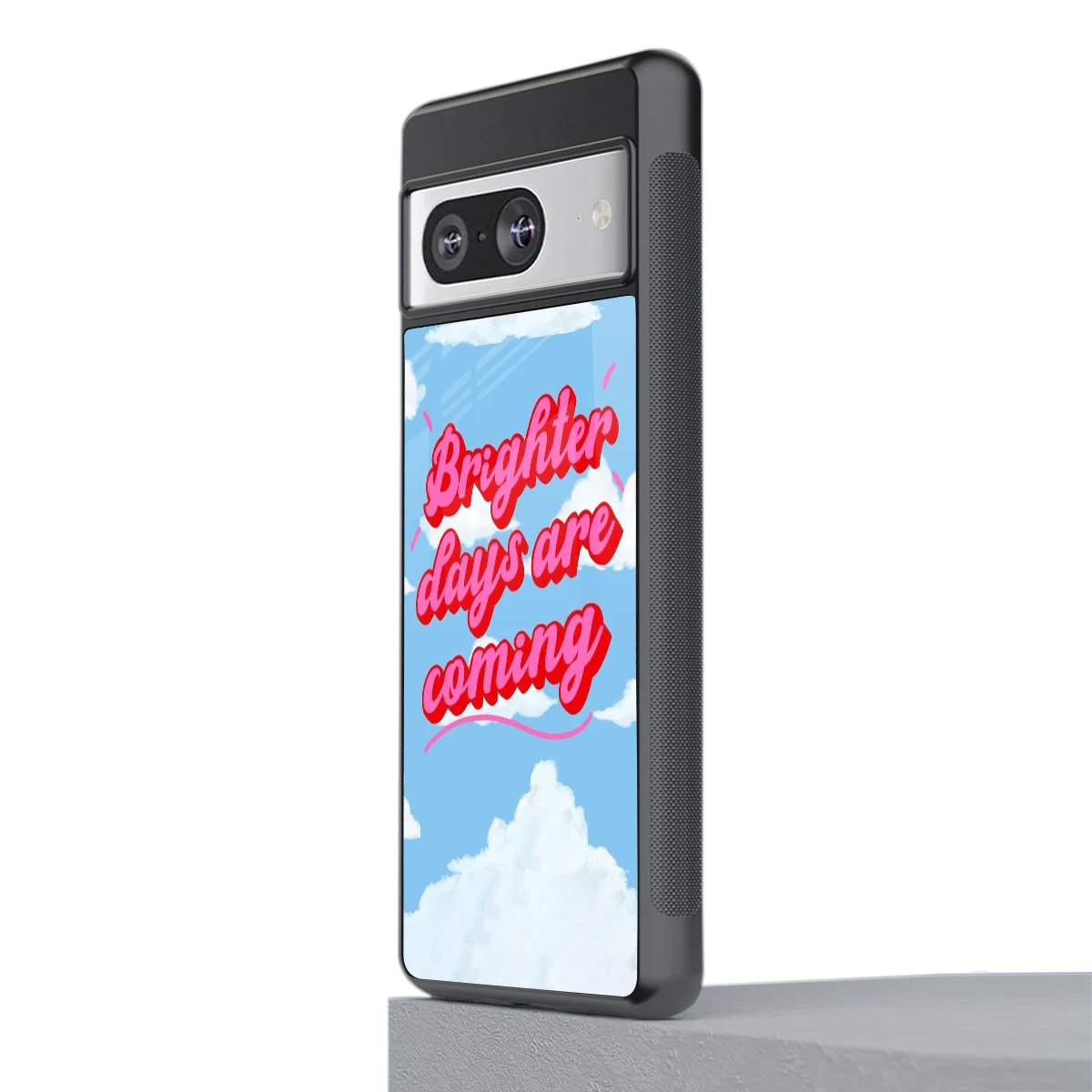 Brighter Days Are Coming stylish phone case for google pixel 8 | glossy glass and slim fit