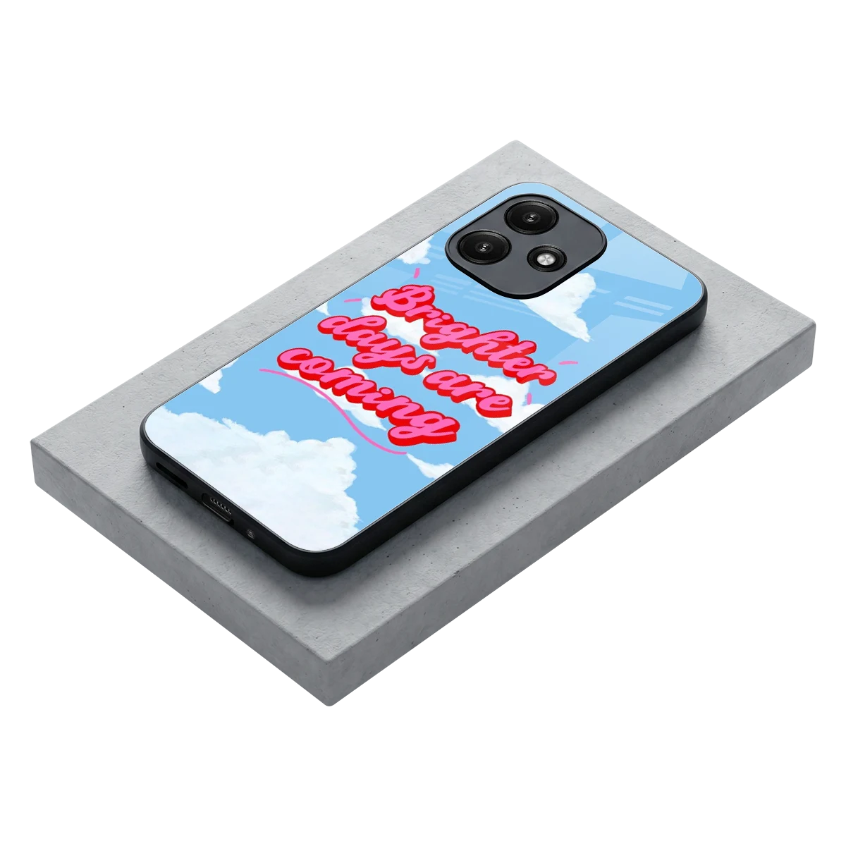 Brighter Days Are Coming stylish phone case for redmi 12 5g | glossy glass and slim fit