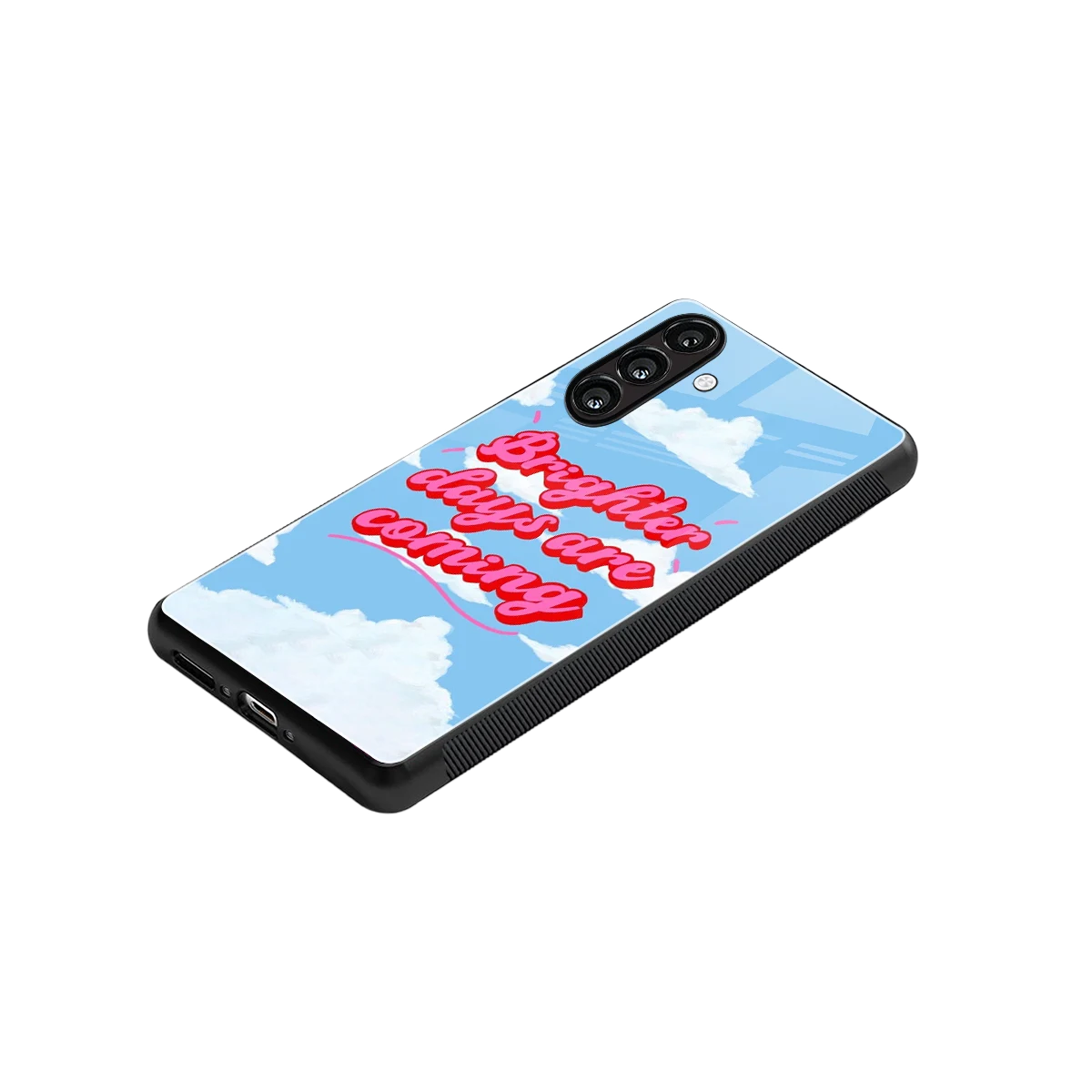 Brighter Days Are Coming stylish phone case for samsung galaxy a55 5g | glossy glass and slim fit