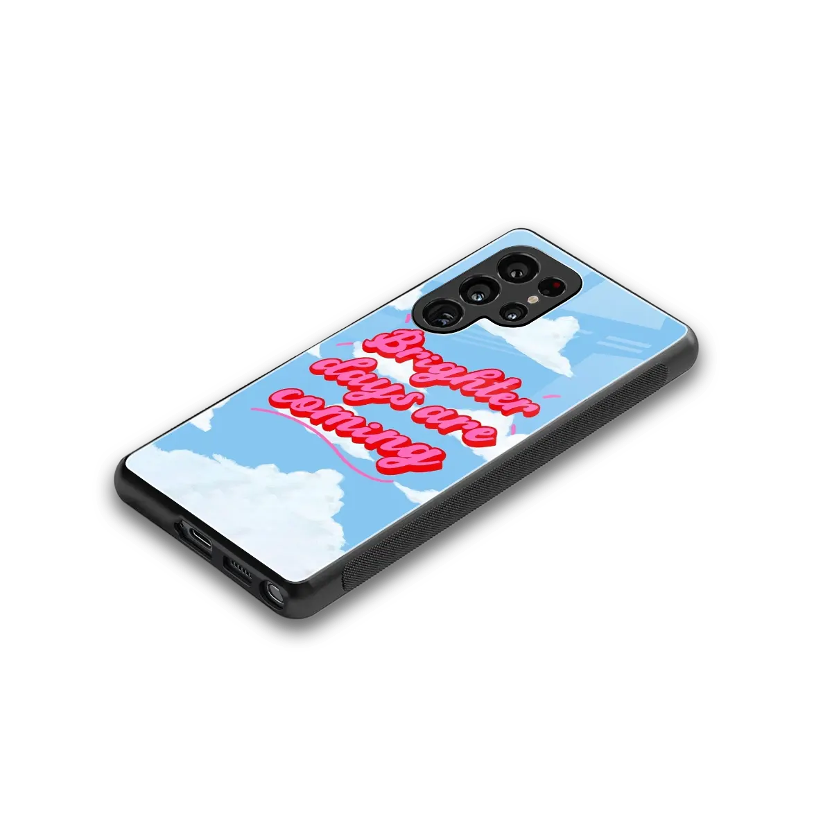Brighter Days Are Coming stylish phone case for samsung galaxy s25 ultra | glossy glass and slim fit