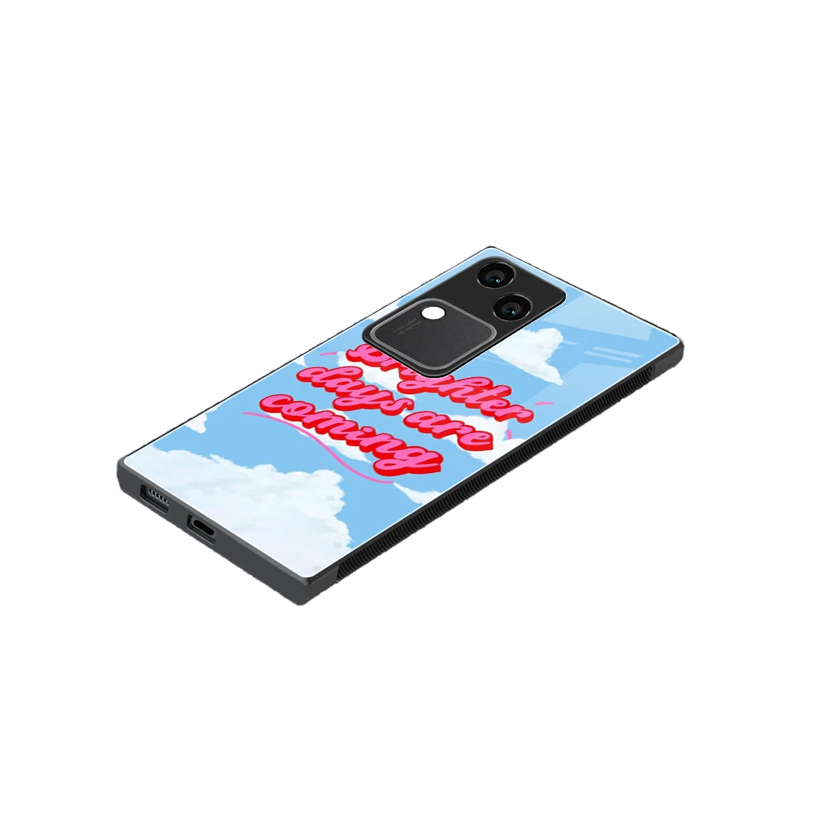 Brighter Days Are Coming stylish phone case for vivo v30 | glossy glass and slim fit