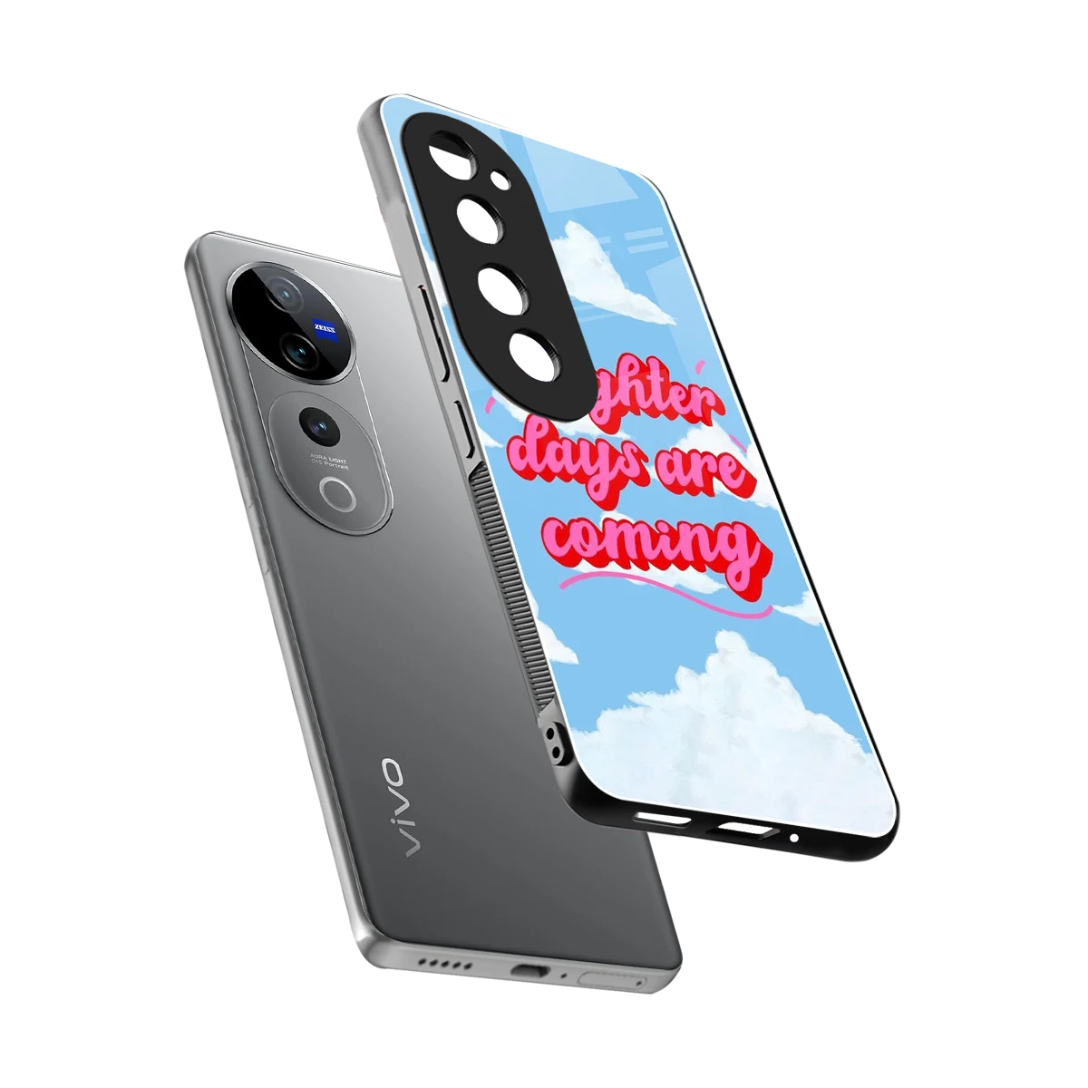 Brighter Days Are Coming sleek vivo v40 pro cover with tempered glass back and TPU edges