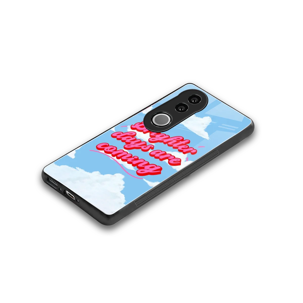Brighter Days Are Coming stylish phone case for vivo v50 | glossy glass and slim fit