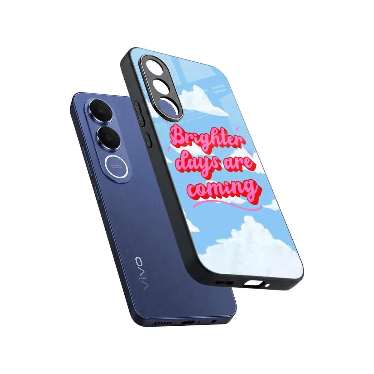 Brighter Days Are Coming sleek vivo v70 fe cover with tempered glass back and TPU edges