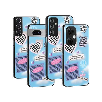 Stylish Glass Back Case for All Smartphones iPhone, Samsung, OnePlus, Pixel, Redmi, Oppo, Vivo, Motorola