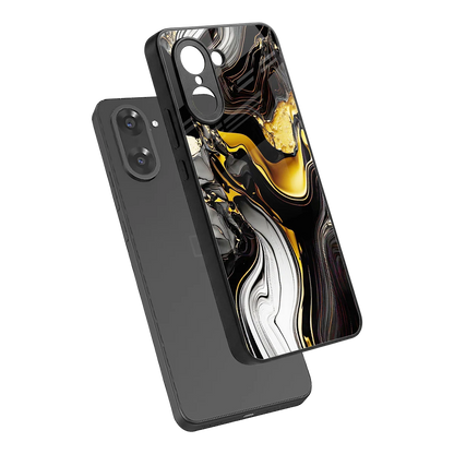 Bronze Glow sleek oneplus nord ce5 5g cover with tempered glass back and TPU edges