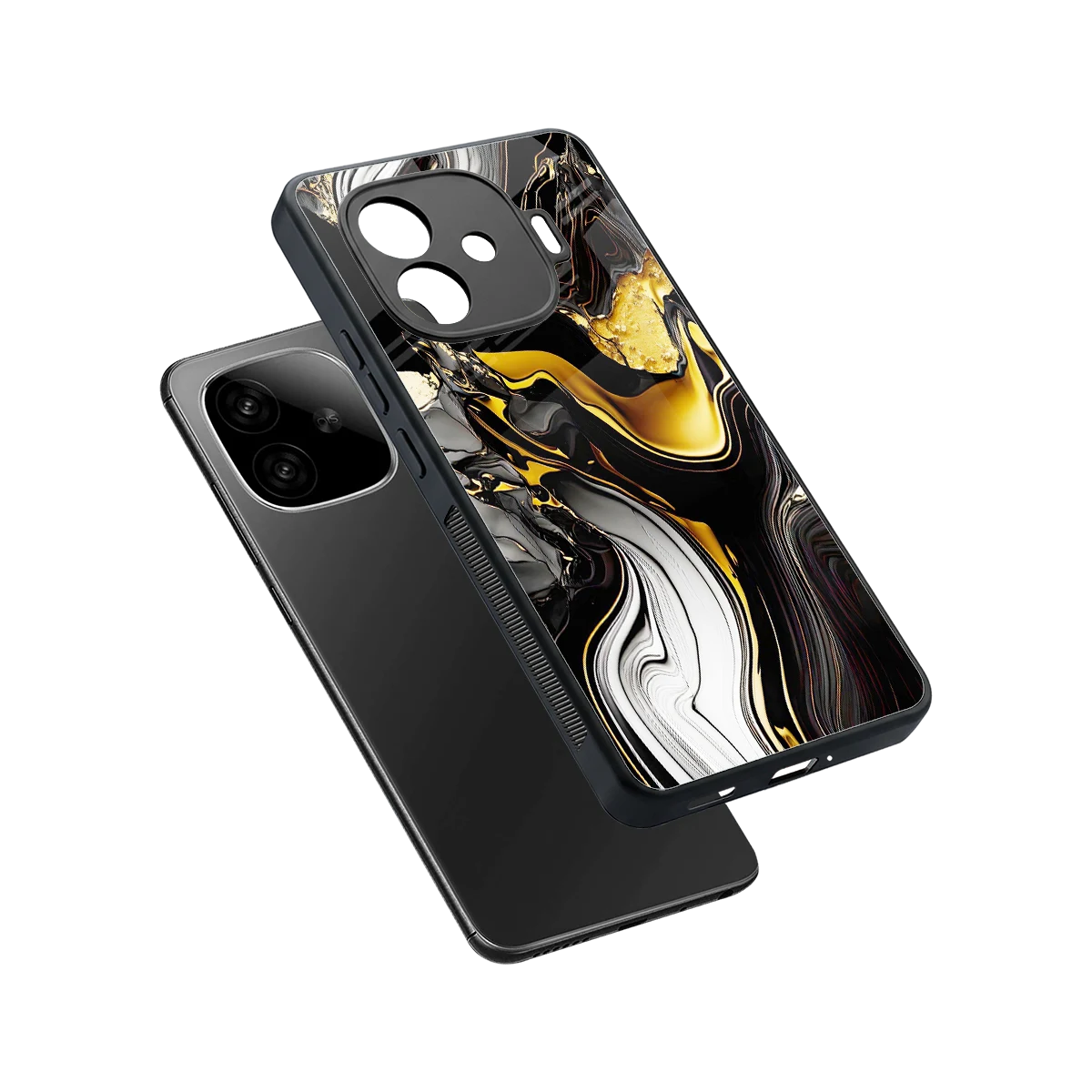 Bronze Glow sleek iqoo neo 10r 5g cover with tempered glass back and TPU edges