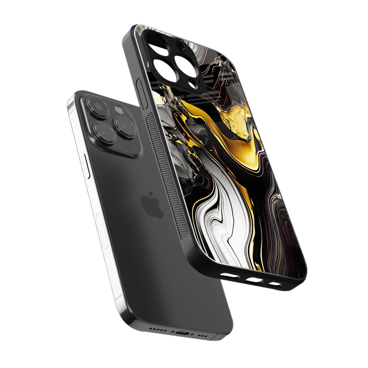 Bronze Glow sleek iphone 13 pro cover with tempered glass back and TPU edges