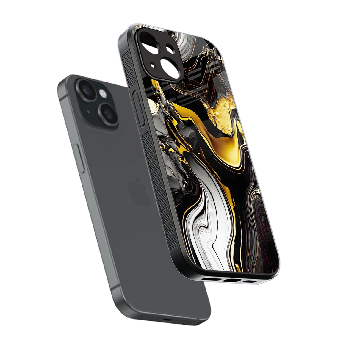 Bronze Glow sleek iphone 13 cover with tempered glass back and TPU edges