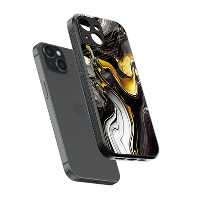Bronze Glow sleek iphone 13 cover with tempered glass back and TPU edges