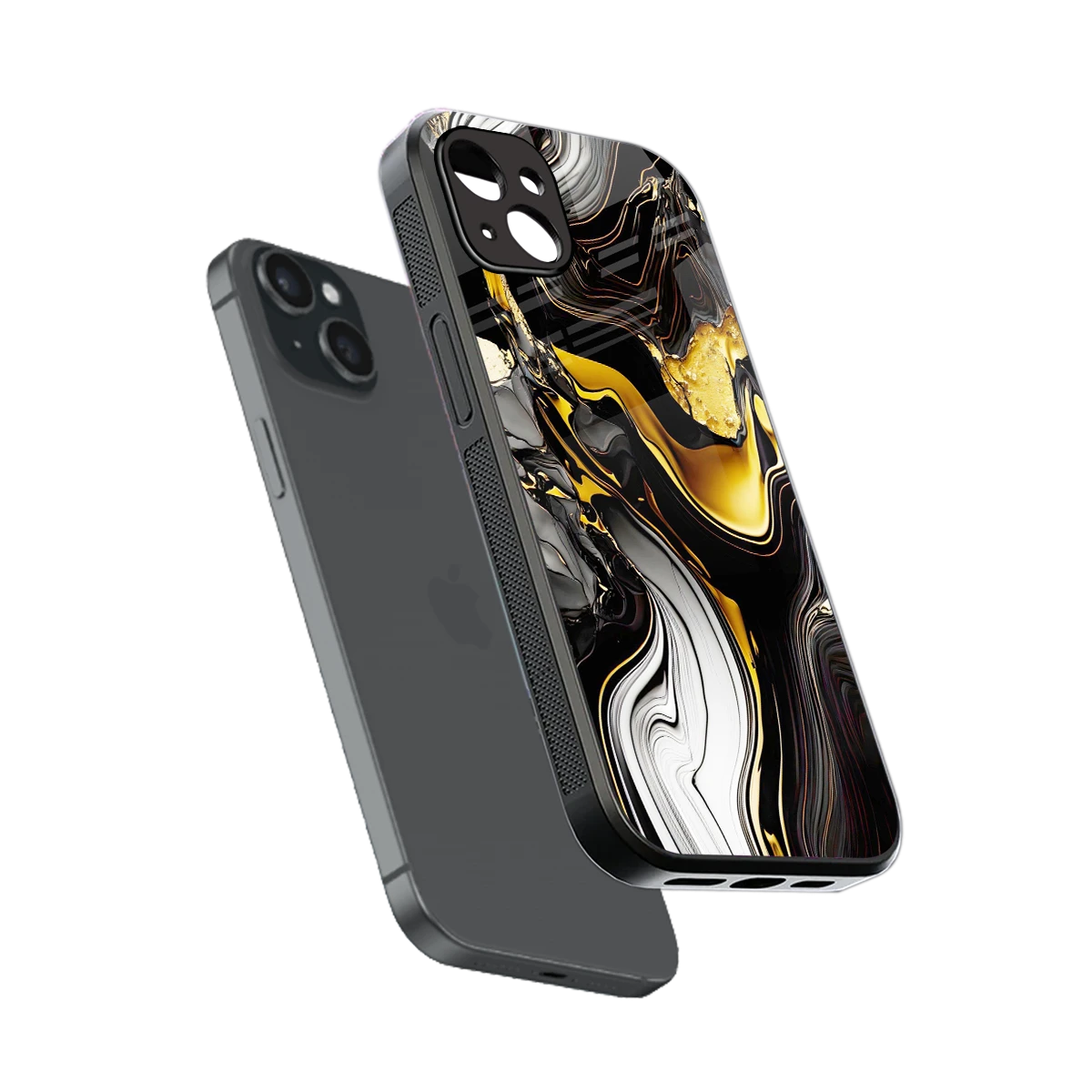 Bronze Glow sleek iphone 14 plus cover with tempered glass back and TPU edges