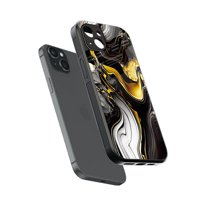 Bronze Glow sleek iphone 14 plus cover with tempered glass back and TPU edges