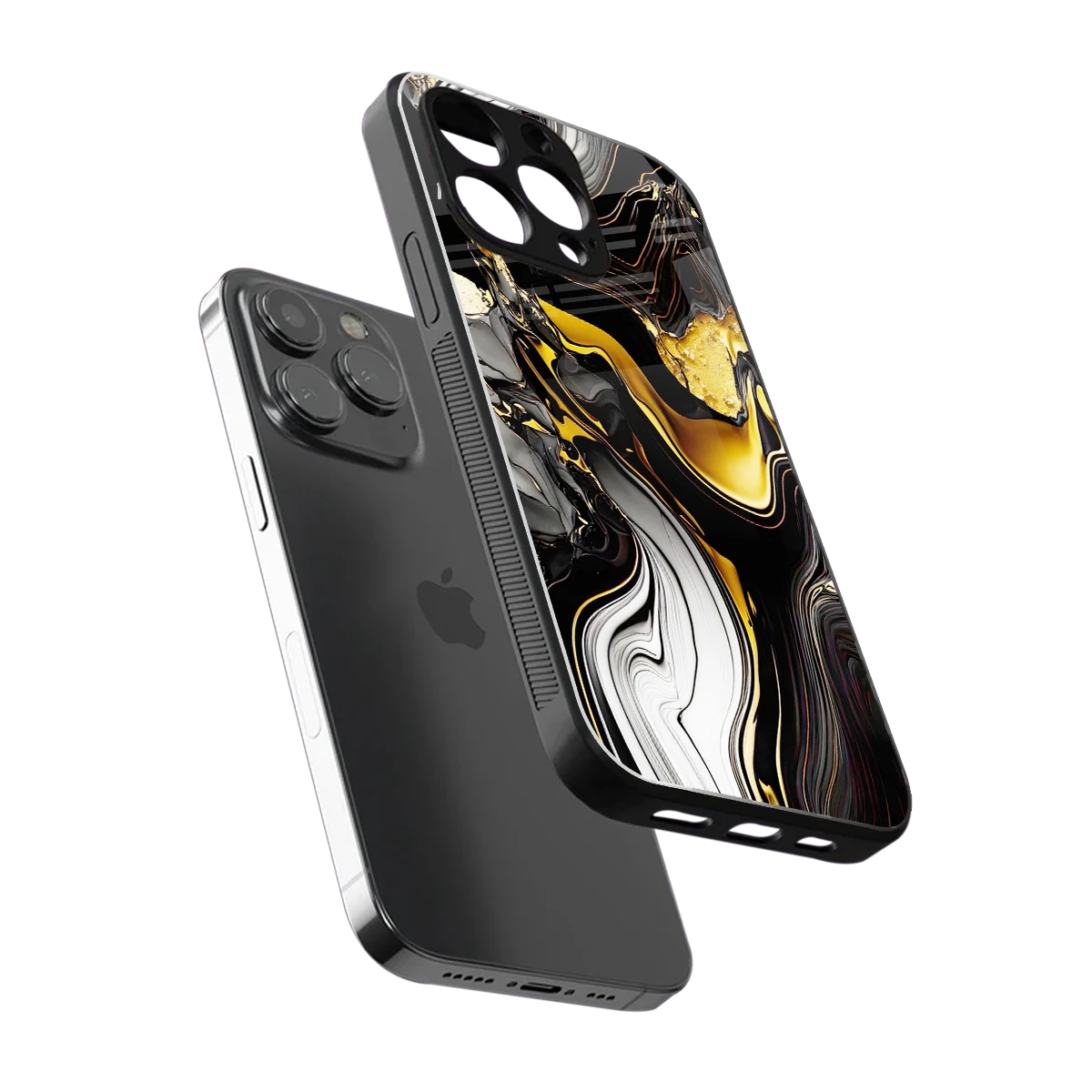 Bronze Glow sleek iphone 15 pro max cover with tempered glass back and TPU edges
