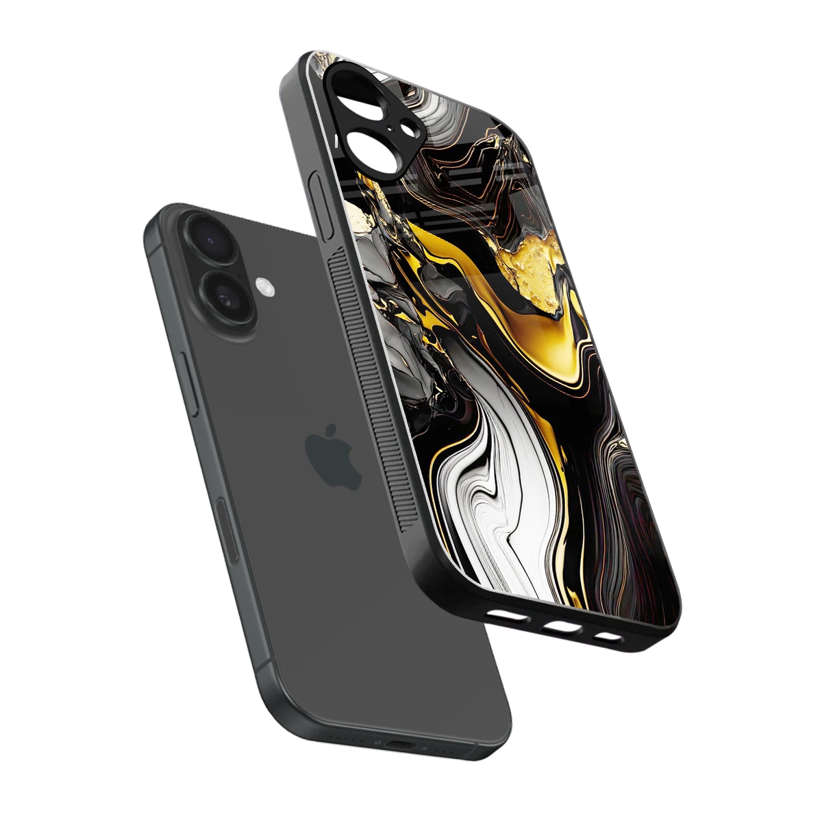 Bronze Glow sleek iPhone 16 cover with tempered glass back and TPU edges