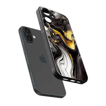 Bronze Glow sleek iPhone 16 cover with tempered glass back and TPU edges