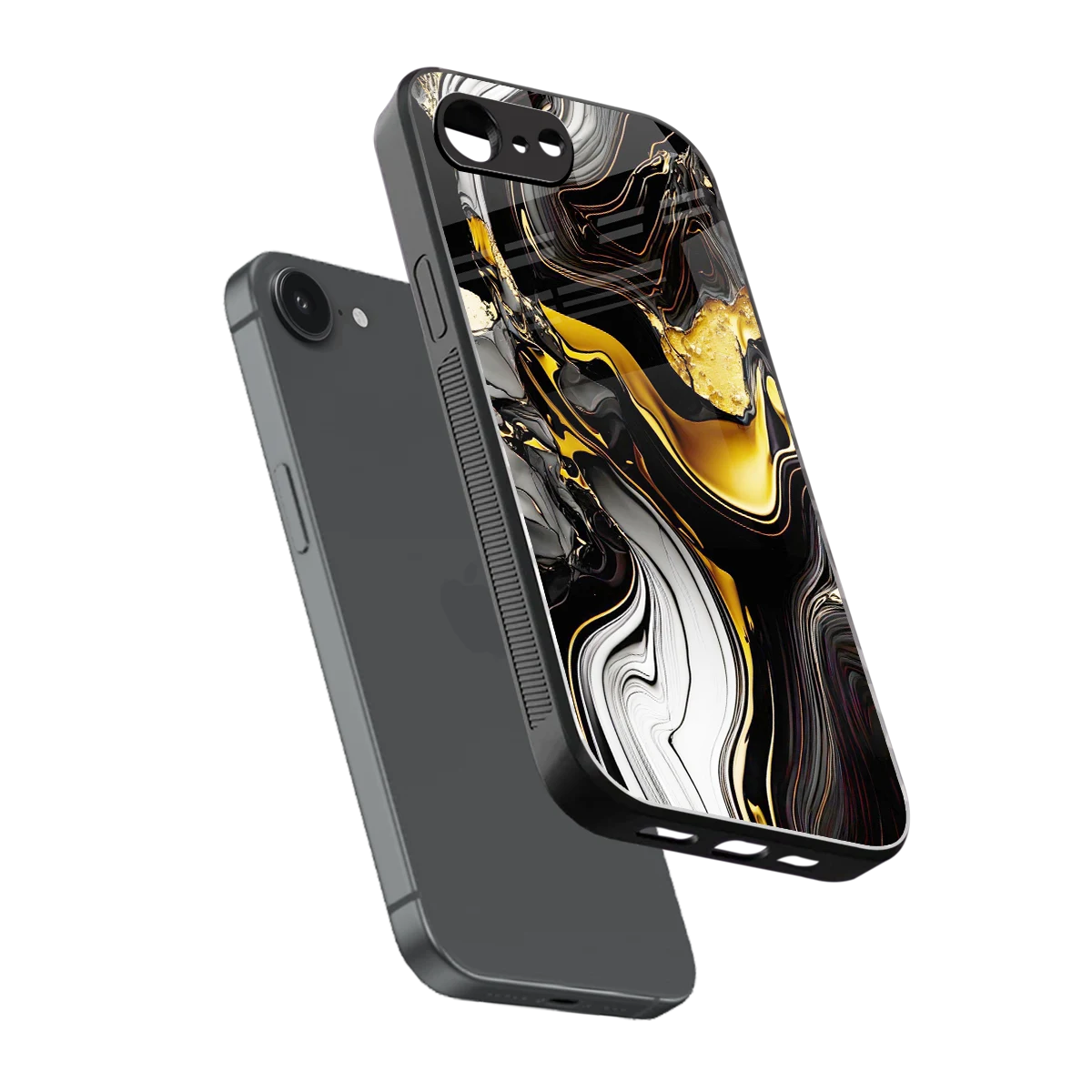 Bronze Glow sleek iphone 16e cover with tempered glass back and TPU edges