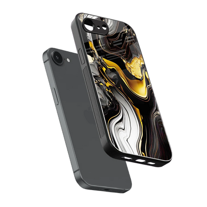 Bronze Glow sleek iphone 16e cover with tempered glass back and TPU edges