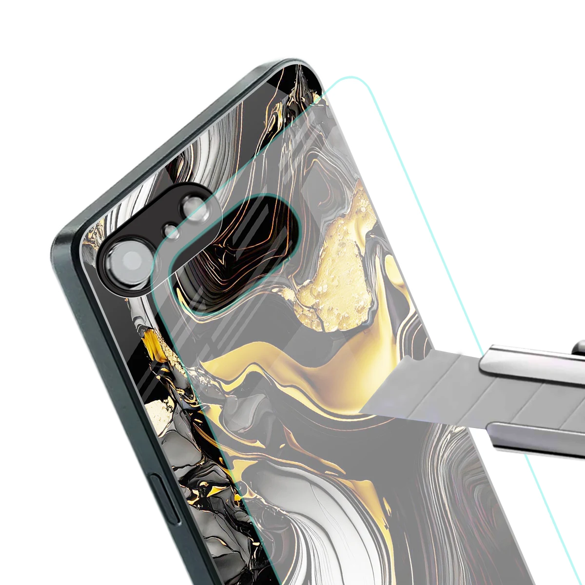 Bronze Glow stylish phone case for iphone 16e | glossy glass and slim fit