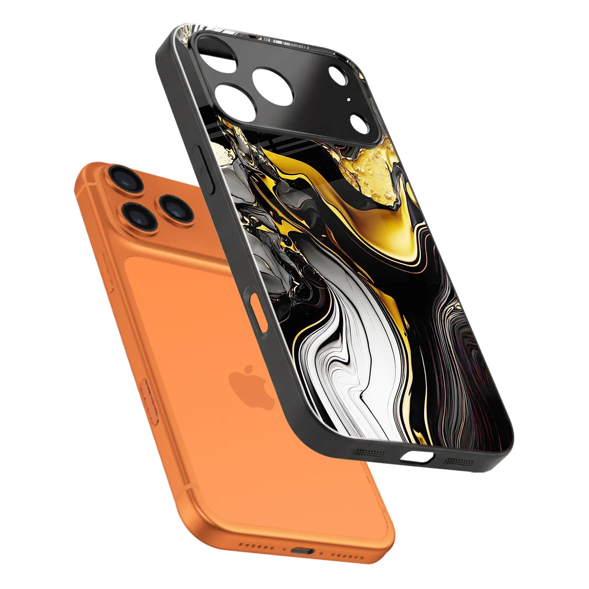 Bronze Glow sleek iphone 17 pro cover with tempered glass back and TPU edges