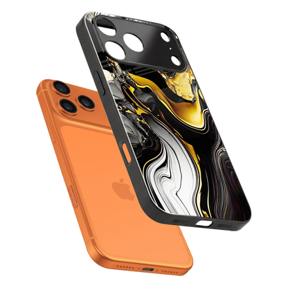 Bronze Glow sleek iphone 17 pro cover with tempered glass back and TPU edges