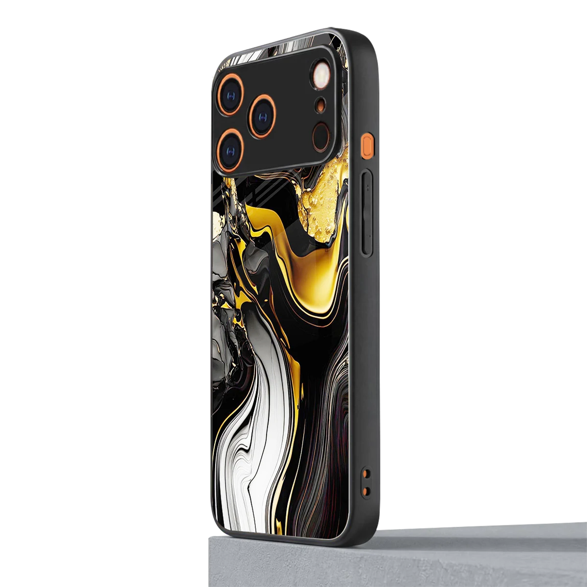 Bronze Glow iphone 17 pro mobile cover | shockproof glass phone case