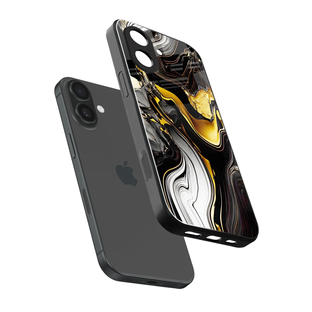Bronze Glow sleek iphone 17 cover with tempered glass back and TPU edges
