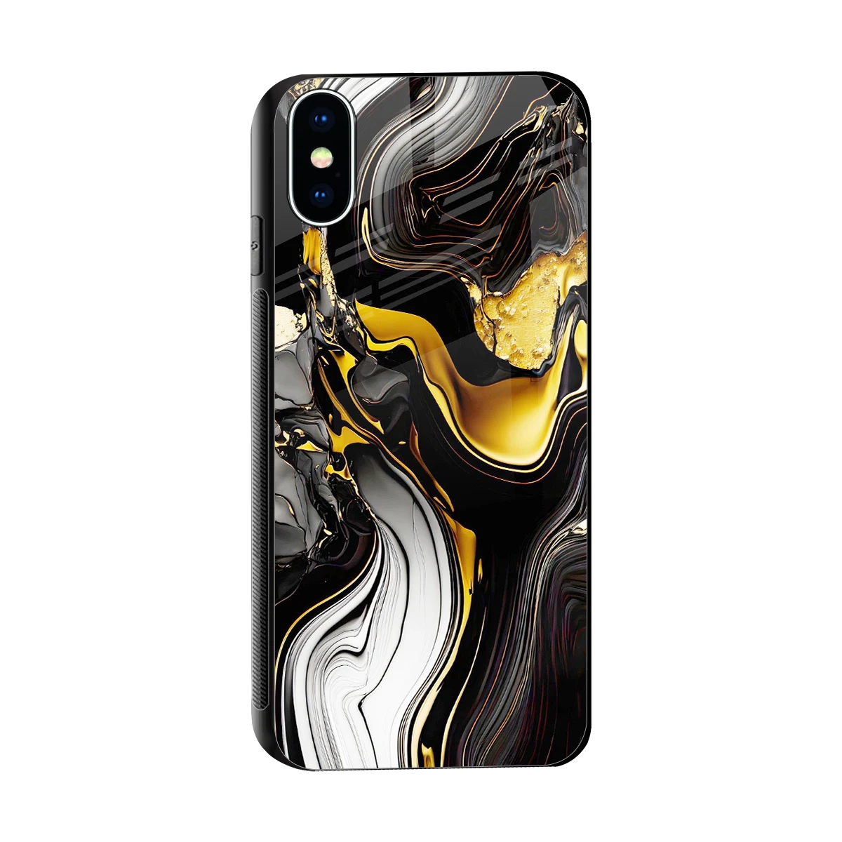 Bronze Glow sleek iphone xs cover with tempered glass back and TPU edges