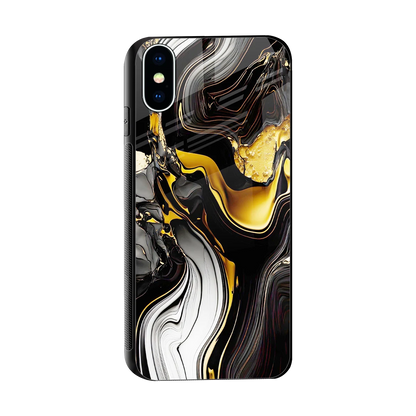 Bronze Glow sleek iphone xs cover with tempered glass back and TPU edges