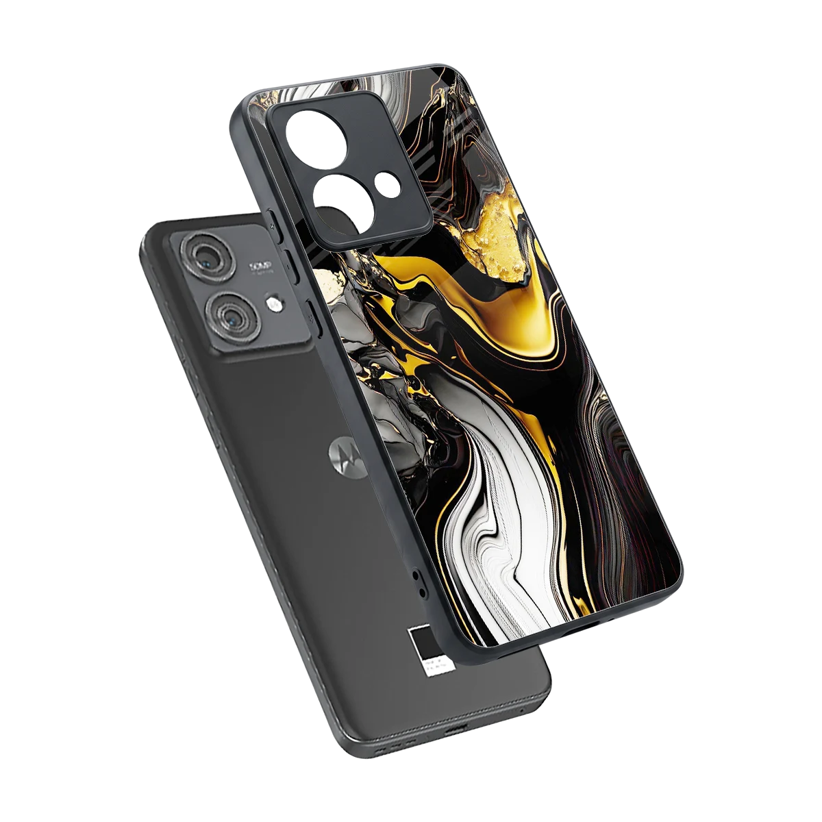 Bronze Glow sleek motorola edge 40 neo 5g cover with tempered glass back and TPU edges