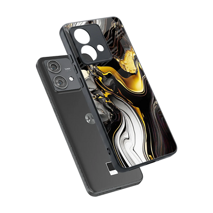 Bronze Glow sleek motorola edge 40 neo 5g cover with tempered glass back and TPU edges