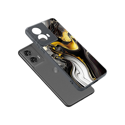 Bronze Glow sleek motorola edge 50 fusion cover with tempered glass back and TPU edges