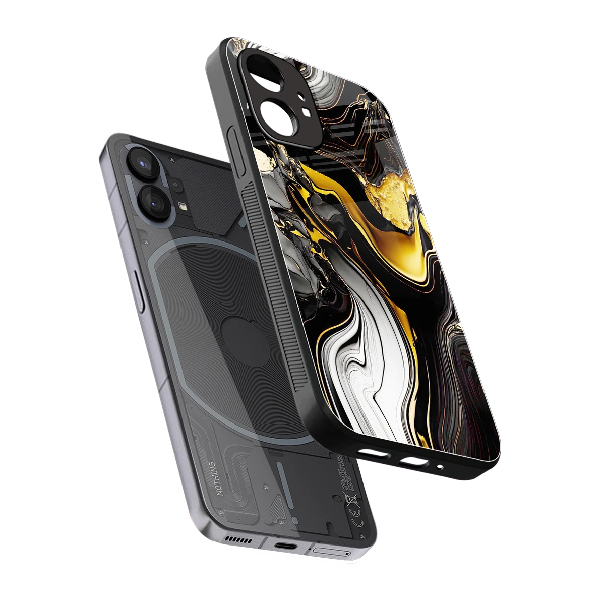 Bronze Glow sleek nothing phone 1 cover with tempered glass back and TPU edges